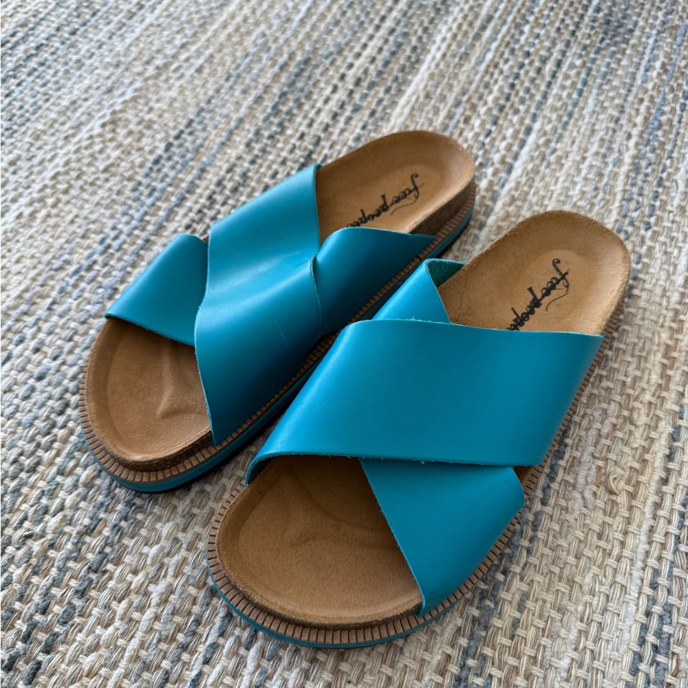 Free People Blue Criss Cross sandals
